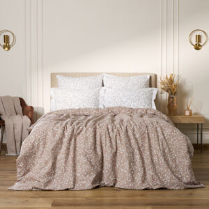 Постельное белье Анжело Бежевый Семейный Перкаль CozyHome