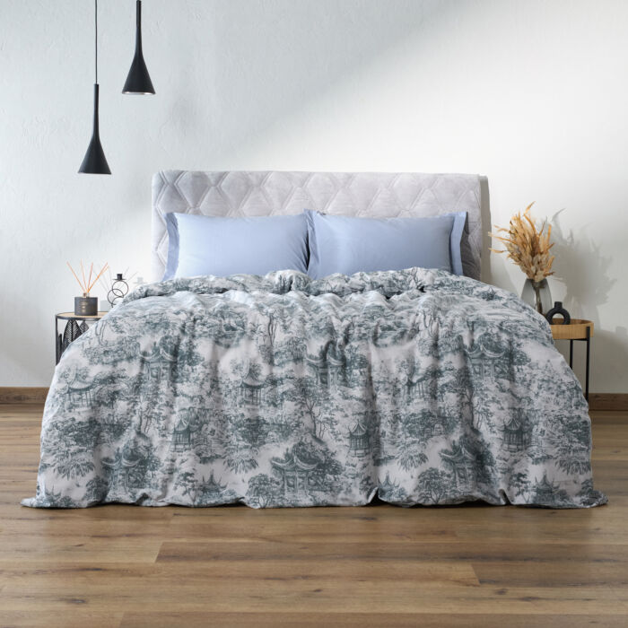 Постельное белье Фанса (светлый) Голубой Евро Перкаль CozyHome Постельное белье Фанса (светлый) Голубой Евро Перкаль CozyHome