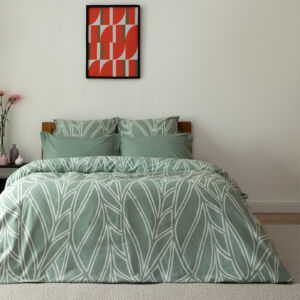 Постельное белье Кассия Зеленый Двуспальный Перкаль CozyHome