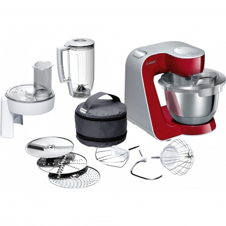 Кухонный комбайн Bosch MUM58720 красный/серебристый Ktft Кухонный комбайн Bosch MUM58720 красный/серебристый Ktft